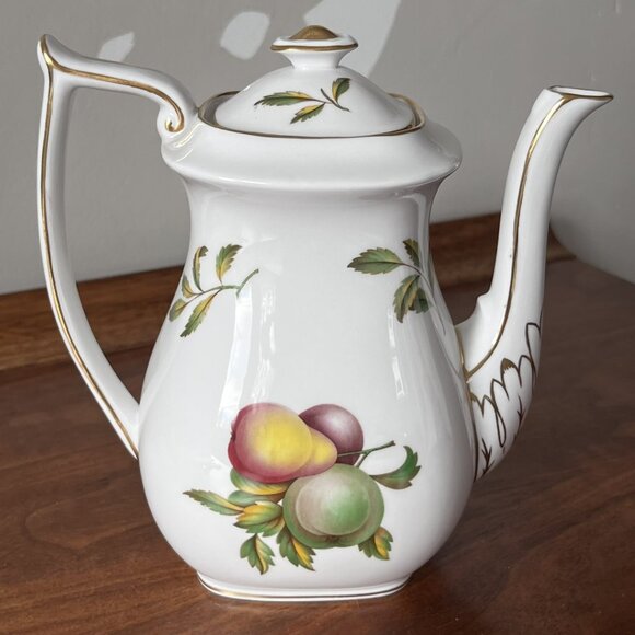 Spode REPRODUCTION Blenheim Coffee Pot Bone China England 1815 Pattern Pears - Picture 2 of 14